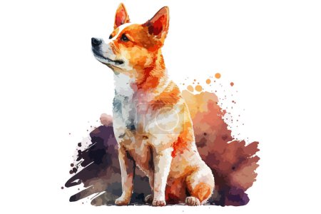 Ilustración de Acuarela perro vector ilustración - Imagen libre de derechos