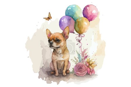 Ilustración de Acuarela perro vector ilustración - Imagen libre de derechos