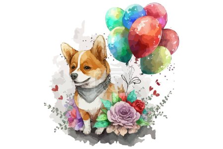 Illustration for Watercolor dog vector illustration - Royalty Free Image