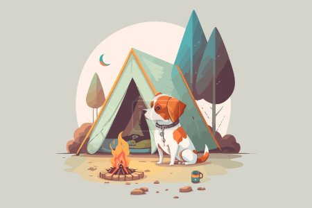 Ilustración de Perro Camping vector ilustración - Imagen libre de derechos