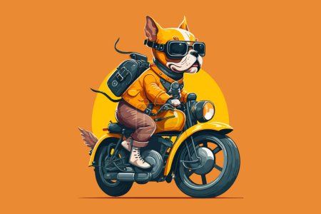 Ilustración de Perro montando un vector de motocicleta - Imagen libre de derechos