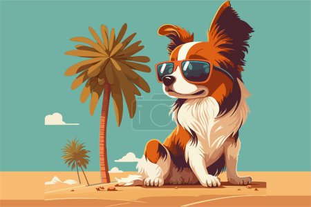 Illustration for Dog summer vector illustration - Royalty Free Image