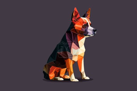 Dog Low Poly vector illustration