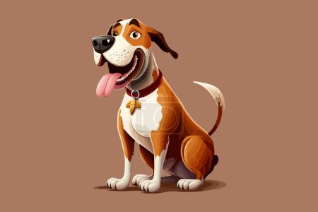 Perro personaje de cuerpo completo ilustración vector de dibujos animados