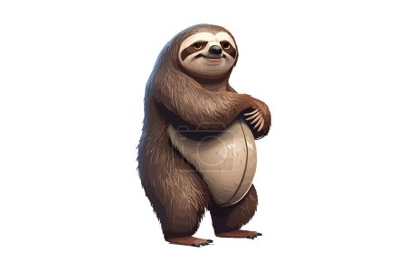 Illustration for Sloth Full Body Cartoon Vector - Royalty Free Image