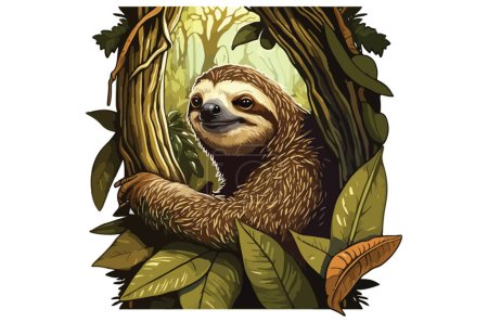 Illustration for Sloth Game Character Style Vector Illustration - Royalty Free Image