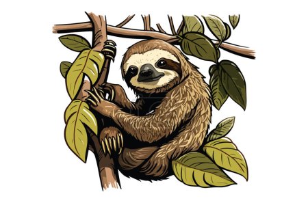 Illustration for Sloth Game Character Style Vector Illustration - Royalty Free Image