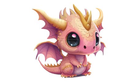 Téléchargez les illustrations : Baby Dragon Vector Illustration - en licence libre de droit