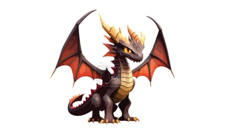 Illustration for Cartoon Dragon Vector Illustration - Royalty Free Image