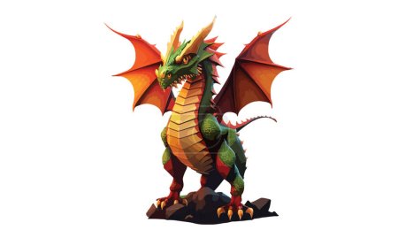 Illustration for Dragon Full Body Cartoon Vector Illustration - Royalty Free Image