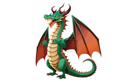Dragon Full Body Cartoon Vector Illustration