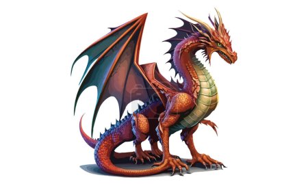 Dragon Realistic Style Vektor Illustration