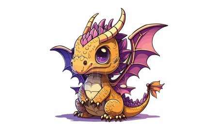 Cartoon Dragon Game Style Vector Illustration