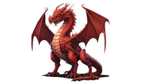 Illustration for Dragon Realistic Style Vector Illustration - Royalty Free Image