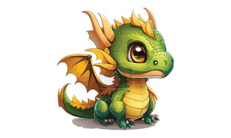 Illustration vectorielle de style de jeu de dragon de bande dessinée