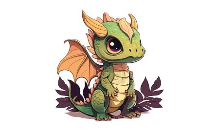 Ilustración de Dibujos animados Dragon Juego Estilo Vector Ilustración - Imagen libre de derechos