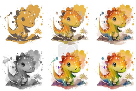 Illustration for Watercolor dinosaur vector illustration - Royalty Free Image