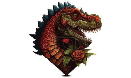 Illustration for Dinosaur valentine vector illustration - Royalty Free Image