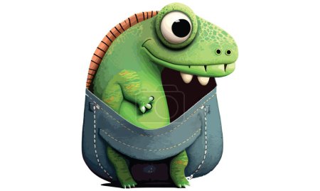 Illustration for Dinosaur in pocket vector illustration - Royalty Free Image