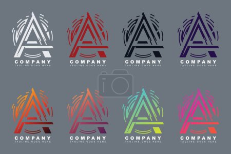 Illustration for A letter logo with a bold and strong aesthetic, incorporating thick lines and a powerful font - Royalty Free Image