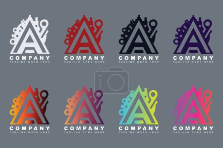 Illustration for A letter logo that combines the letter with an iconic symbol or shape relevant to your brand or industry - Royalty Free Image
