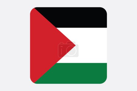 Flagge Palästinas, ursprüngliche und einfache Palästinenserfahne, Vektordarstellung der Palästinenserfahne