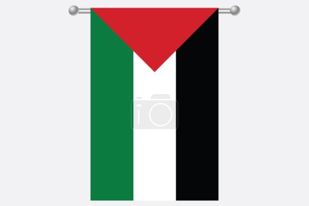 Drapeau de Palestine, drapeau original et simple de Palestine, illustration vectorielle du drapeau de Palestine