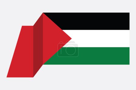 Flagge Palästinas, ursprüngliche und einfache Palästinenserfahne, Vektordarstellung der Palästinenserfahne