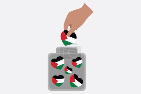 Frieden für Palästina, Ein Mann mit der Palästinenserfahne, Flagge Palästinas, ursprüngliche und einfache Palästinenserfahne, Vektorillustration der Palästinenserfahne