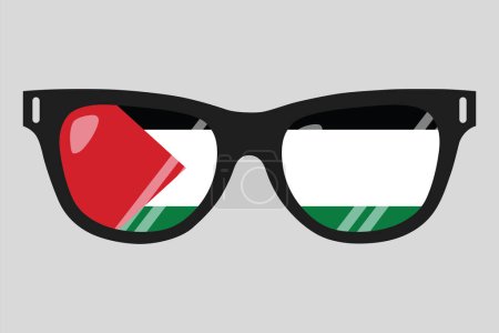 Sonnenbrille mit Palästinenserflagge, Sonnenbrille mit Palästinenserfahne, Palästinenserfahne Design Vector Illustration