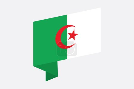 Flagge Algeriens, originelle und einfache algerische Flagge, Vektordarstellung der algerischen Flagge
