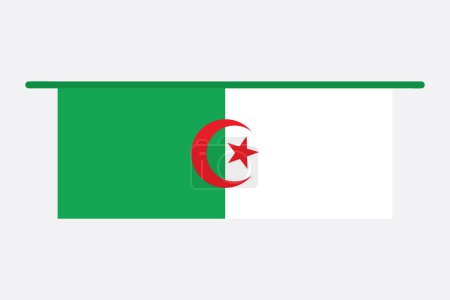 Drapeau de l'Algérie, drapeau algérien original et simple, illustration vectorielle du drapeau algérien