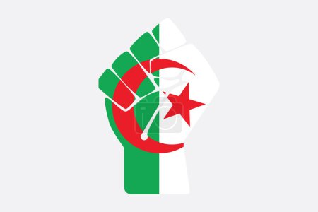 Peace for Algeria with Flag of Algeria, original and simple Algeria flag, vector illustration of Algeria flag