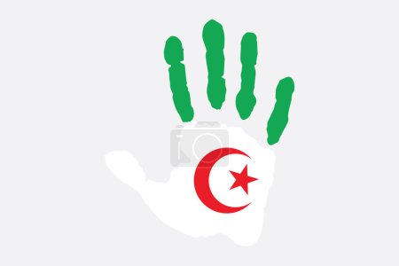 Frieden für Algerien mit algerischer Flagge, originelle und einfache algerische Flagge, Vektordarstellung der algerischen Flagge