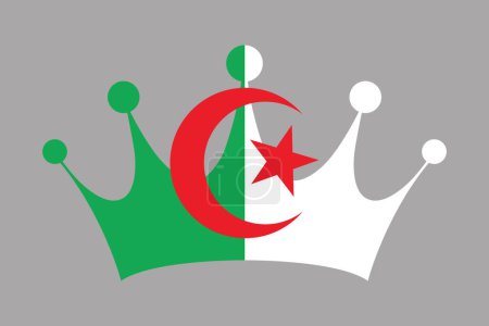 Crown flag of Algeria, Flag of Algeria, original and simple Algeria flag, vector illustration of Algeria flag