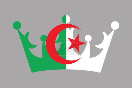 Kronenfahne Algeriens, Flagge Algeriens, originelle und einfache algerische Flagge, Vektordarstellung der algerischen Flagge