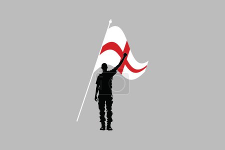 A Man with England flag, The flag of England, England national Flag Vector illustration, England crossed flags, Standard color