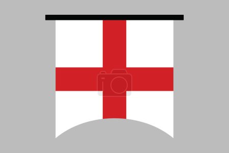 Drapeau de l'Angleterre, Le drapeau de l'Angleterre, Illustration vectorielle du drapeau national de l'Angleterre, Drapeaux croisés de l'Angleterre, Couleur standard