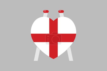 Signal drapeau Angleterre, Le drapeau de l'Angleterre, Illustration vectorielle du drapeau national Angleterre, Drapeaux croisés Angleterre, Couleur standard