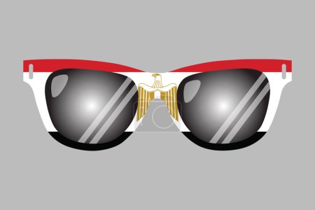 Sunglasses with Egypt flag, National Egypt flag Vector illustration, Flag of the Arab Republic of Egypt, Illustration Flag of Egypt, Symbol of patriotism and freedom, Egyptian sign, Africa