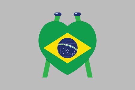 Ilustración de Signo de la bandera de Brasil, bandera de Brasil sobre fondo verde vector ilustración, vector de la bandera de Brasil, gráfico de la bandera nacional de Brasil - Imagen libre de derechos