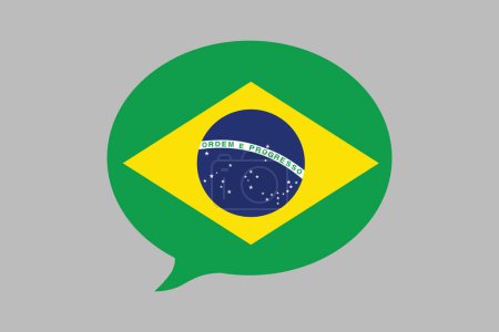 Ilustración de Bandera de Brasil con signo de masaje, Bandera de Brasil sobre fondo verde vector ilustración, Bandera de Brasil vector, Bandera de Brasil gráfico - Imagen libre de derechos
