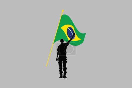 Ilustración de Un hombre con bandera de Brasil, Bandera Nacional de Brasil, Ilustración de vectores EPS, Bandera de la República Federativa de Brasil, Ilustración de la bandera de Brasil - Imagen libre de derechos