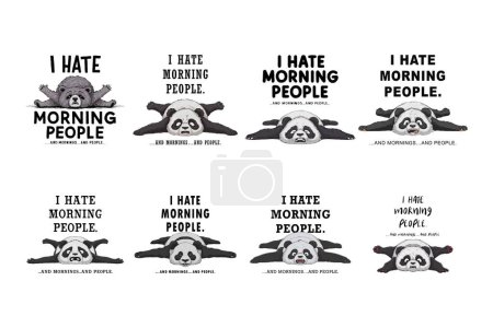I hate morning people and mornings and people T-Shirt designs set