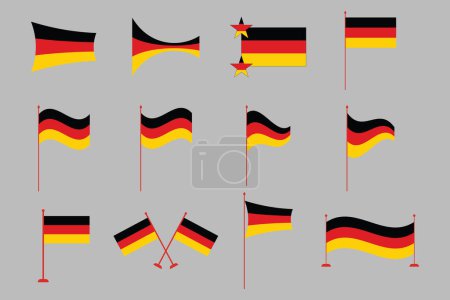 Flagge von Deutschland Set, original und einfach Deutschland-Flagge Bündel, Vektorillustration der Deutschland-Flagge Kollektion
