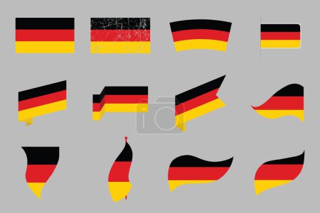 Flagge von Deutschland Set, original und einfach Deutschland-Flagge Bündel, Vektorillustration der Deutschland-Flagge Kollektion