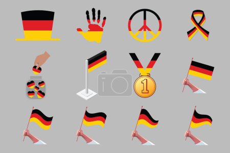 Flag of Germany Set, original and simple Germany flag Bundle, vector illustration of Germany flag Collection