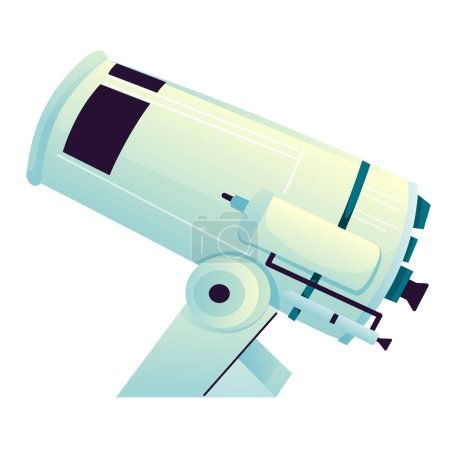 Ensemble de télescopes optiques spatiaux sur un stand et un trépied, une grande observation, télescope. Illustration d'instruments astronomiques.