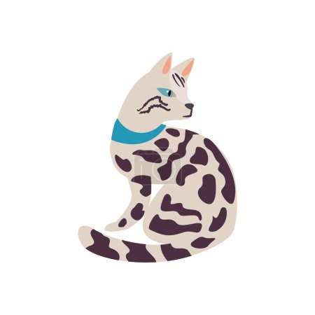 Illustration for Flat stains cat over white - Royalty Free Image