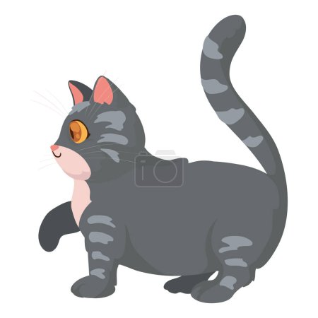 Illustration for Cute gray cat over white - Royalty Free Image